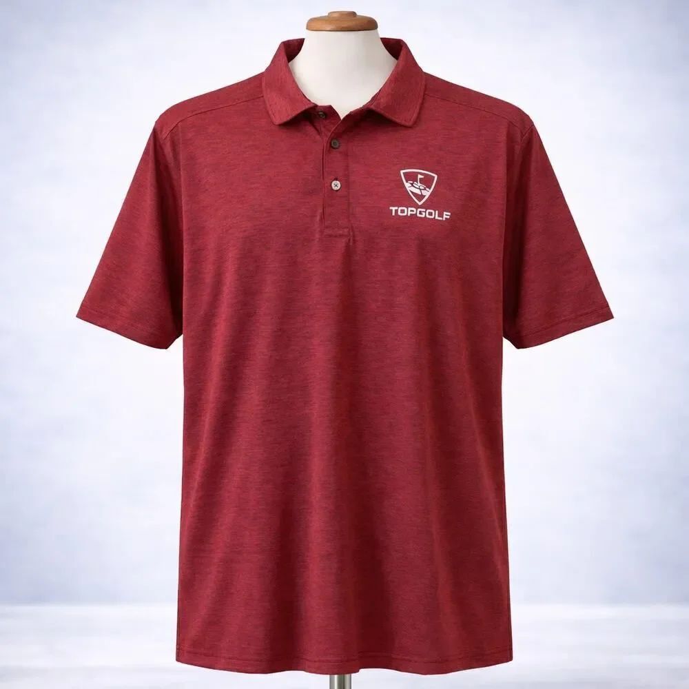 Top Golf Burgundy Purple Heather SS Polo Shirt Large L